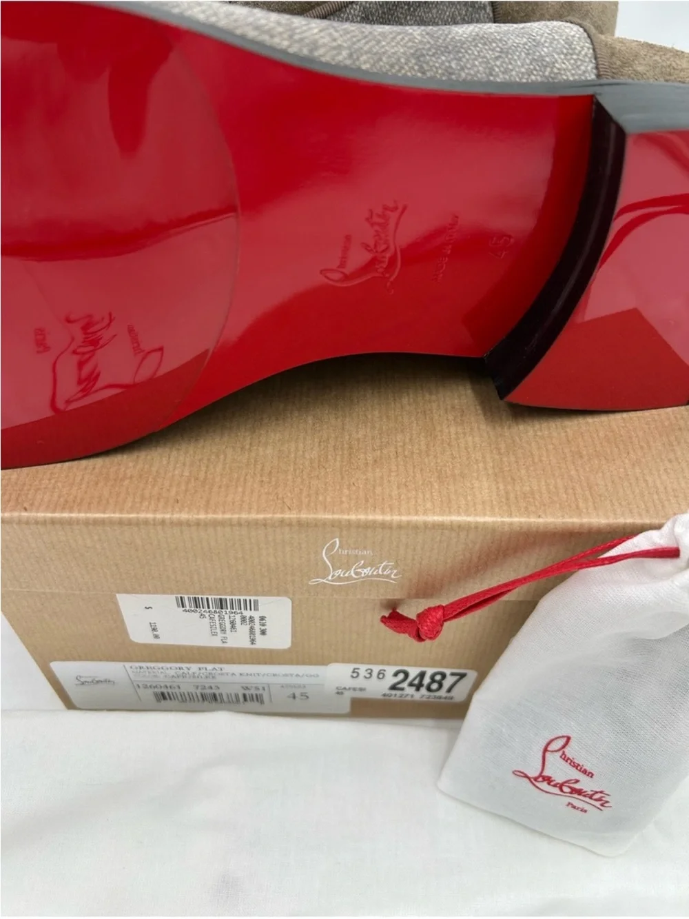 Men’s Christian Louboutin, Greggo leather/fabric, Oxford size 45 made in Italy